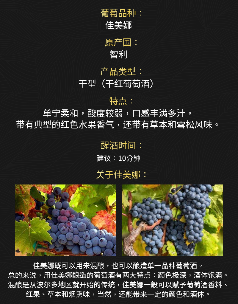 小黄鸭下载688智利原瓶进口佳美娜干红葡萄酒(图2)